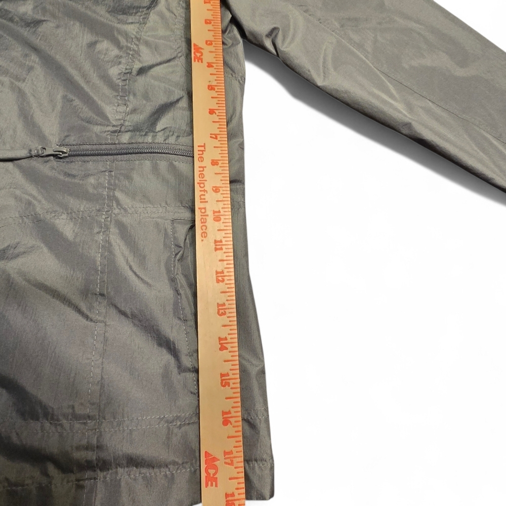 Women's Stylish Gray Raincoat with Hood - Picture 2 of 6